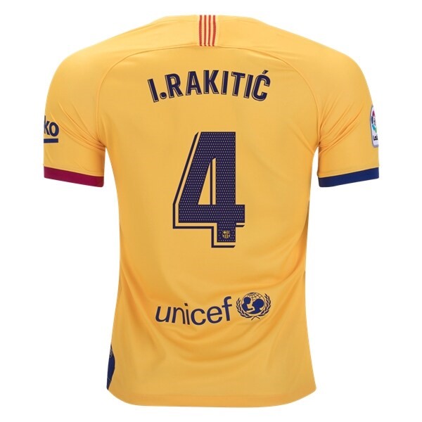 Camiseta Barcelona NO.4 I.Rakitic Segunda equipación 2019-2020 Amarillo